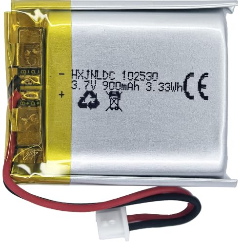 DC 3.7v 900mah 102530 Batterie au Lithium polymère Rechargeable pour DIY 3.7-5v Produits électroniques avec 2 Fils intégrés de Remplacement de la Batterie et de la lumière LED