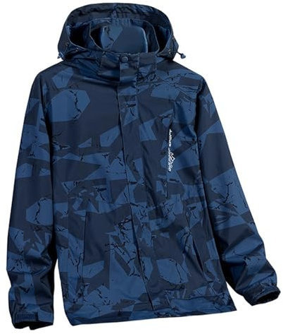 kuiazelit Regenmantel für Herren – Camouflage, wasserdicht, Jagd, Kapuzenjacke, leicht, Windbreaker, Regenjacke, Shell-Jacke, Wanderjacke, atmungsaktiv, regenfest, Outdoor-Shelljacke zum Radfahren,