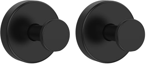 Drenky 2 Pièces Crochet Ventouse Salle De Bain RéUtilisable Sans Percage Puissante Acier Inoxydable A2 V2A Pour Porte En Verre, Carreaux, Noir