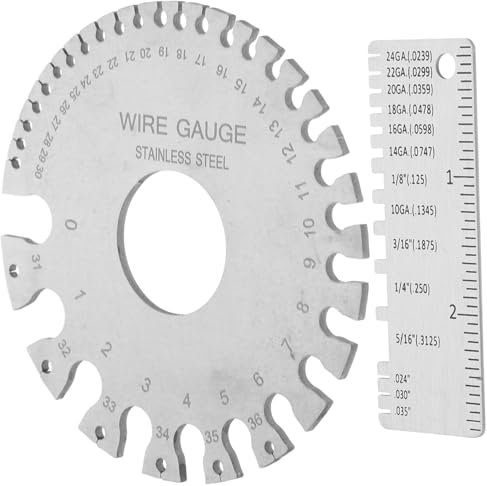 2pcs Stainless Steel Wire Size Gauge Measuring Tool
