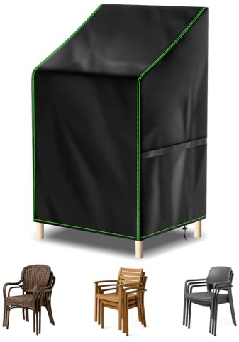 Ricyea Gartenstuhl Abdeckung, Schutzhülle für Gartenmöbel Wasserdicht Staubdicht UV-beständig Winddicht, 210D-Oxford Abdeckung für Balkonmöbel, 64×64×70/120cm