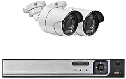 WAFOHSR Di Videosorveglianza A Colori Full HD Ultra FHD 4/8 Canali 4K POE 8MP H.265 NVR Audio IP Kit Telecamere Sicurezza CCTV For Esterni Rilevamento Del Movimento(None,4CH NVR and 2Cameras)