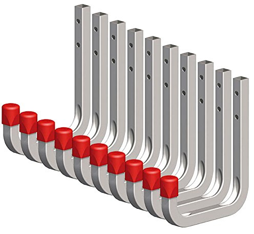 Secotec 10 x Universalhaken, 80 x 120 mm, max. 45 kg, verzinkt | Werkzeughaken und Wandhaken.