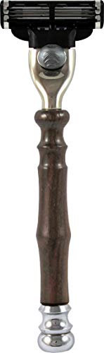 Hans Baier Exclusive Nassrasierer Rasierer Gillette Mach3, Griff Rosenholz