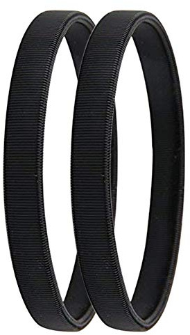 Lansonee 1 Pairs Anti-slip Metal Shirt Sleeve Holders Stretchy Garter Elastic Armbands - Black
