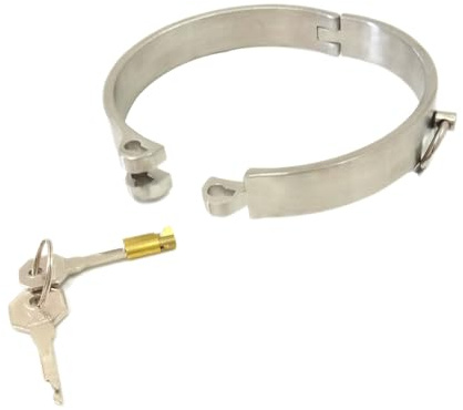 ZTHBYSB BDSM Bondage Edelstahl Sex Halsbänder, Metall Halsband Halsreif Sklaven Abnehmbar Halsfessel mit Unsichtbares Schloss Folter Fetisch Kragen Restraint Rollenspiel für Paare,Silber,Männer