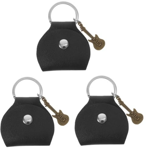Abaodam 3st Tasche Für Gitarrenpicks Tasche Für Gitarren-plektren Plektrenetui Aus Leder Plektrum Fall Schlüsselanhänger Gitarren-schlüsselanhänger Plektrenhalter Pu Einzigartig Koffer