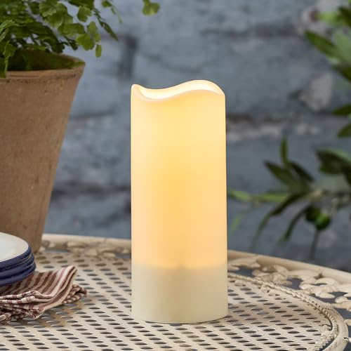 Lights4fun Vela Solar LED Sin Llama Resistentes al Agua Impermeable Decoración para Exteriores de 18 cm