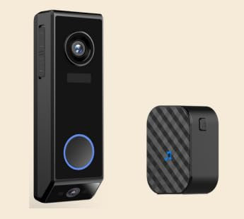 Video Doorbell Wireless with Dual Cameras, 2K Full HD Doorbell Camera, Night Vision, PIR Detection, Real Time Alert, Wired or Battery Powered, SD & Cloud Storage, Work with Alexa and Google