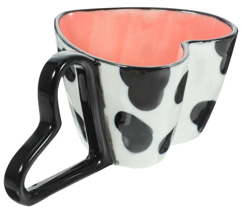 OKUMEYR Tazza Ceramica Cuore Con Manico Ergonomico Mug Per Bevande Calde e Fredde Per Casa e Ufficio Per