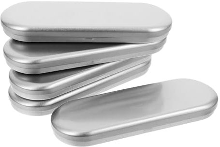 DIYEAH 5pcs Tin Case Pencil Box Stylish Stationery Organizer for Students Empty Pencil Case