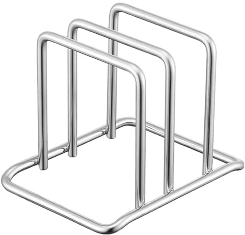 Casiler Chopping Board Holder Cutting Board Rack Stand Stainless Steel Cutting Board Holder Chopping Board Organizer for Cupboard