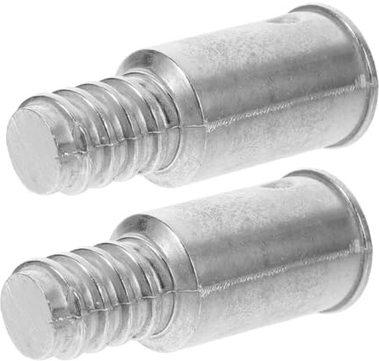 BEBEMOKO Threaded Tip Replacement Metal Handle Adapter 2pcs for Mop Broom Pole, Aluminium Alloy Threaded End 20.4mm, Compatible with Wood and Metal Broom Handles, Household Cleaning Accessory