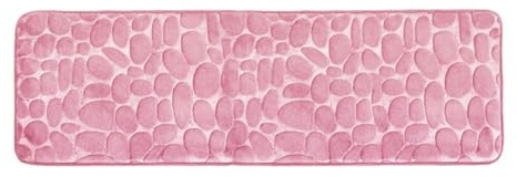 Insun Badezimmerteppich Memoryschaum Kopfstein-Muster, Badematte rutschfeste Waschbar, Badteppich Weich Saugfähige für Badezimmer Rosa 60 x 180 cm
