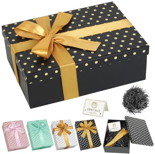 Schwarz Geschenkbox mit Deckel 25x18x8.5cm Groß Geschenkbox