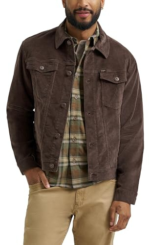 Wrangler Herren Men's Corduroy Trucker Jacket Jacke, Schokoladenbraun, XL