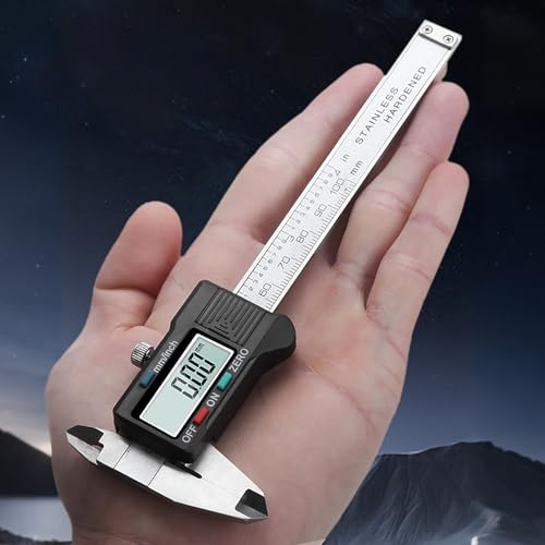 Mini calibrador digital de precisión de 100 mm (0,01 mm), calibre Vernier de bolsillo para anillos, pulseras y joyas. Acero inoxidable, pantalla LCD, funciona con pilas, ideal para bricolaje y pieza