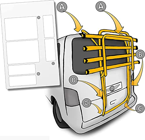 Lackschutzshop Lámina protectora de pintura para coche, para portabicicletas trasero, apto para VW T4, lámina autoadhesiva transparente, lámina adhesiva para portabicicletas trasero