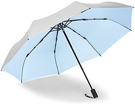 Meichoon Reise-Regenschirm, 8 Rippen, Verstärkung, windabweisend, klein, kompakt, leicht, stark, zusammenklappbar und tragbar, Rucksack, Auto, Geldbörse, Sonnenschirm, Regen und Sonne, für Damen und