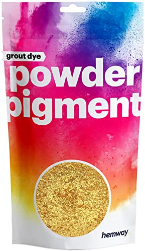 Hemway Grout Powder Pigment Metallic Sparkle Dark Gold 50g, Coloured Dye | for Grout, Cement, Concrete, Mortar, Plaster, High Colour Saturation