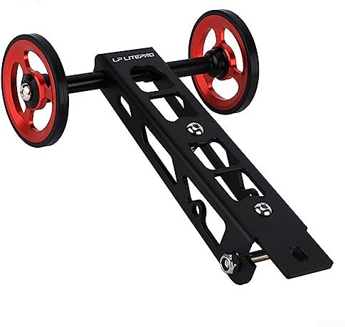 20,5 x 11,6 x 6,1 cm Easy Wheel, Aluminium-Legierung Push mit Kettle Bracket Booster Wheel für RHINE Birdy 1,2,3 Series Folding Bike (rot)