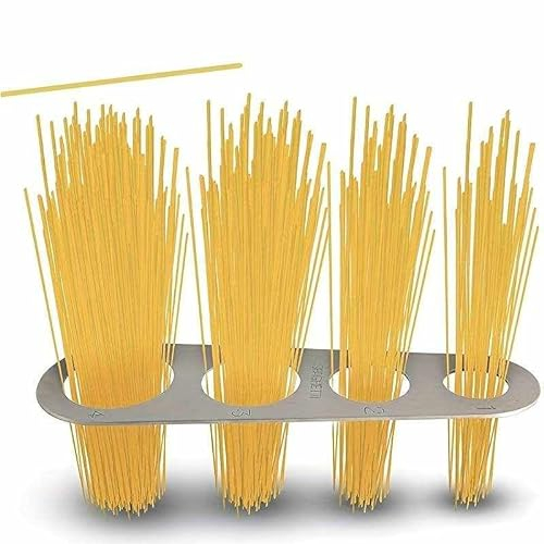 CHEFZOCO Medidor de Espaguetis, Herramienta Medidora de Espaguetis, Medidor de porciones para Pasta, Herramienta de medición de Pasta, 4 Orificios, Acero Inoxidable