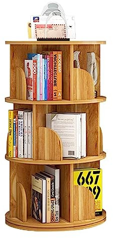 YTGHBIML Bücherturm Freistehend Um 360° drehbares Bücherregal aus Holz, stehendes Bücherregal, Eck-Bücherregal, platzsparender Kinder-Bilderbuch-Bücherregal-Organizer perfekte Darstellung