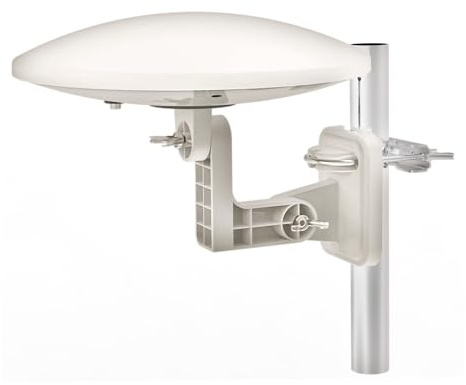 Cabletech Antenne TV omnidirectionnelle pour extérieur | Antenne numérique DVB-T/DVB-T2 avec préamplificateur | Prise en charge VHF et UHF | Alimentation 12 V | Résistante aux intempéries et aux UV