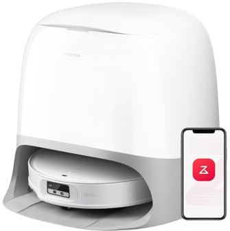 roborock Qrevo CurvX Robot Aspirador y Mopa, 22,000Pa de Succión,Diseño Ultrafino de 7,98 cm, Doble Sistema Anti Enredo, Chasis AdaptiLift, Lavado y Secado Automático con Mopa de Agua Caliente