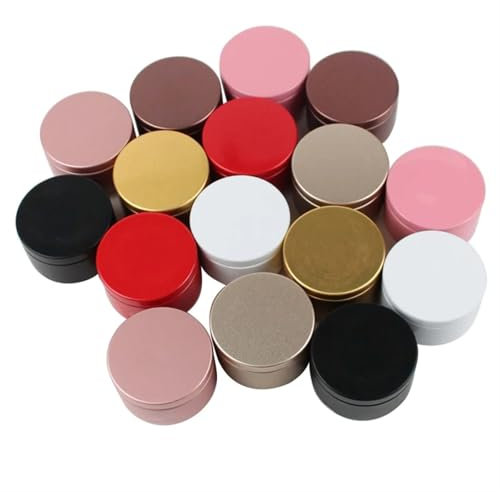 Barattoli per Candele 100 pezzi di latta for candele in alluminio da 50 ml multicolore rotonda in metallo contenitore for candele barattolo for candele aromaterapia lattina di metallo sigillata(Mixcol