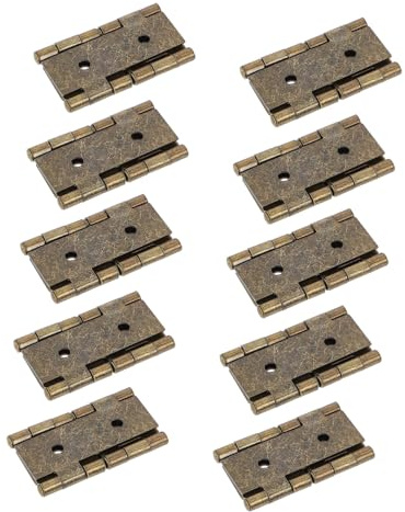 Bisagras de Doble Efecto de Hierro Verde, 10 Piezas para Puerta y Pantalla | Bisagras Pequeñas Manualidades, Estilo Retro Clásico, Uso en Reparación y Montaje