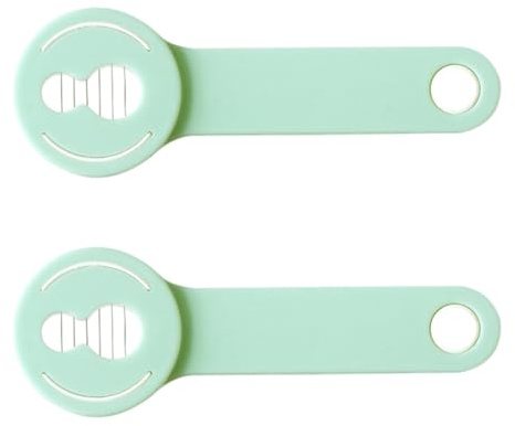 Veemoon Trancheuse à Haricots Multifonction 2 Pièces en Acier Inoxydable Poignée Antidérapante, Coupe-légumes Vert Clair Cuisine Maison et Restaurant