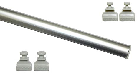 GARDINIA Unterprofil zum Klipsen für Flächenvorhänge, Inklusive Klebestreifen, Aluminium, 60 cm, Silber