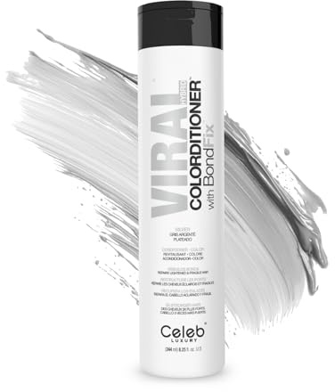 Celeb Luxury Viral Pastel Silver Colorditioner, Professional Semi Permanent Hair Colour Depositing Conditioner Maintain and Refresh Light Silver Colour