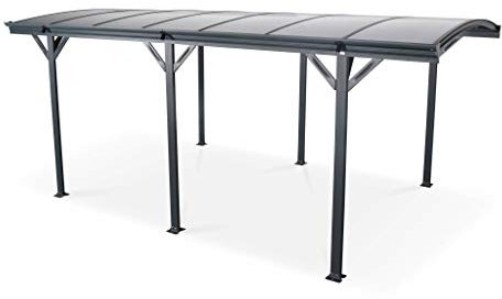 Alice's Garden - Carport de 15m² en Aluminium Anthracite et Polycarbonate - Le Mans 5x3m - abri de Voiture 500 x 300 x 220 cm