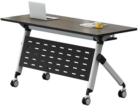 Klappbarer Konferenzraumtisch für Büro, Klassenzimmer, Seminare, Klapptisch, Trainingstisch mit mobilem Roll-Design, faltbarer Besprechungstisch für dynamische Meetings (160 x 80 cm)