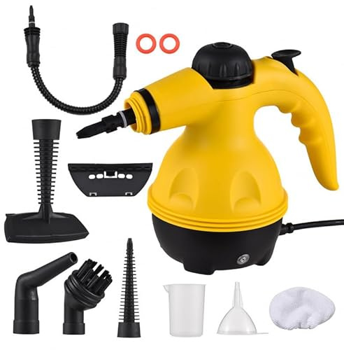 900W Handheld Steam Cleaner 3.5Bar High-Pressure Steamer for Kitchen Grease, Tiles, Upholstery – Chemical-Free with UK Plug, 6 Attachments
