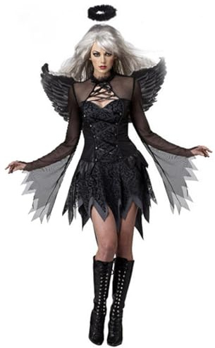 FQLGJMY Mujeres Disfraz de Cosplay Vestido de fantasía Diosa griega Cleopatra Guerrero romano Ángel caído Bruja vampiro para Halloween