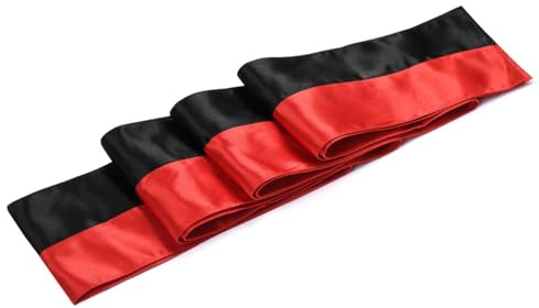 Titan Gear Kung Fu Sash, Half & Half Satin Martial Arts Sash for Ranking, 115” Long – Two-Tone Belt for Kung Fu, Wushu, and Chinese Martial Arts Uniforms (Red/Black, M/L 115” Length x 4” Width)