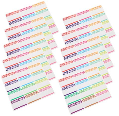 VILLFUL 10hojas Pegatinas Nombre Etiquetas De Nombre Adhesivas De Pegatinas Para Clasificación Etiquetas Adhesivas De Colores Para Regalos y Diario Botellas Libros y Archivadores