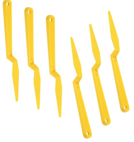 6 Pcs Yellow Window Tint Squeegee – Good Toughness Flexible Shank Tools with Long Handle Flat Lip for Car Window Tinting Application