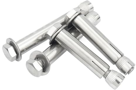 Ankerbolzen, Ösenbolzen M6-M12 Außensechskant-Spreizdübel, 304 Edelstahl, Hülsenanker, 50-120 mm Länge(M6x80mm 5pcs)