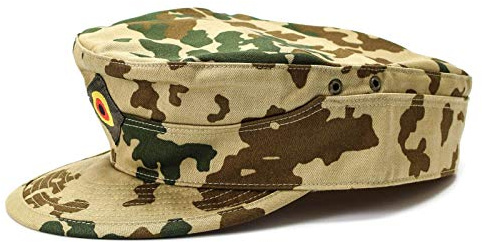 Äkta märke tysk armékeps Fleckt-tarn oliv öken kamouflage fält militärhatt strid original 3 färger, Öken, M