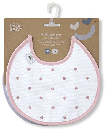 Pack 2 Baberos redondos Bodoques en rosa y gris