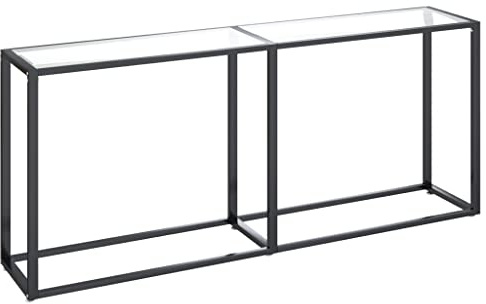 vidaXL Konsolbord transparent 180x35x75,5 cm härdat glas, avlastningsbord, bord, sidobord, hallbord, småbord, sido bord