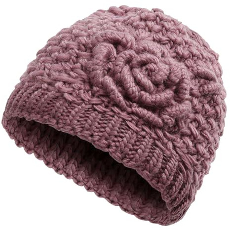 Cappelli da donna di mezza età e anziani, invernali spessi e caldi, cappelli invernali a maglia per madri