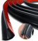 J Shape RV Rain Gutter, 5M/16.4Ft Rain Gutter Self Adhesive, PVC Plastic Roof Rain Diverter, Rain Diversion Strips for Vehicle Truck RV Boat Car Van Door Motorhome(Black, 5m)