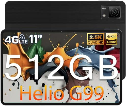 DOOGEE T40 Tablet 11 Zoll 20GB RAM+512GB ROM /2TB TF Tablet Android 14 2.5K FHD, Helio G99 Tablets PC, Dual 4G SIM Gaming Tablets 5G WiFi 8580mAh Akku/18W, Face ID/TÜV/GPS/GMS/Widevine L1/16MP+8MP