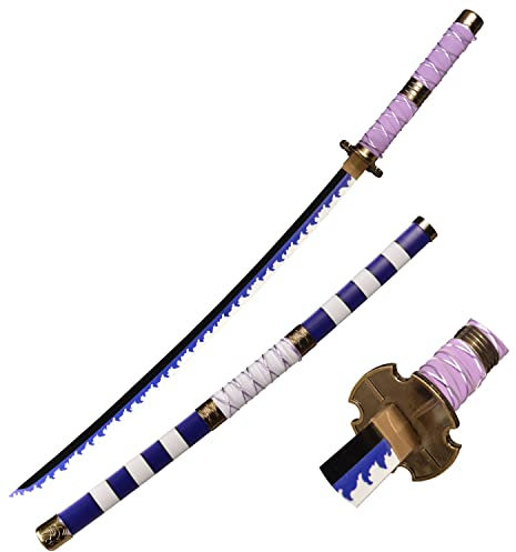 Eroberer Replica Spade Legno Anime Cosplay Spada, Roronoa Zoro Katana, Anime Texture Originale Spada Samurai Giapponese, Nidai Kitetsu Coltello