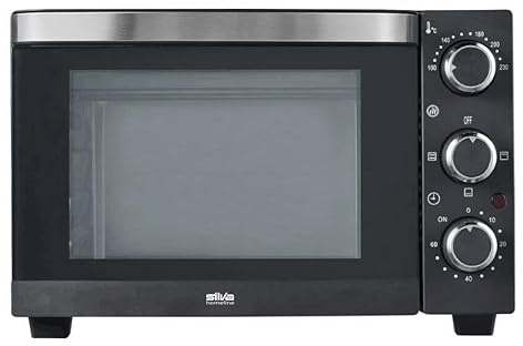 Silva Schneider MB 1600 - Minihorno (15 L, 1200 W, temperatura de 100 a 230 °C, temporizador, regulador de 4 niveles, elementos calefactores de acero inoxidable, puerta de doble acristalamiento